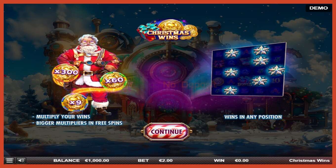 Slot screenshot: Christmas Wins no deposit, number - 1