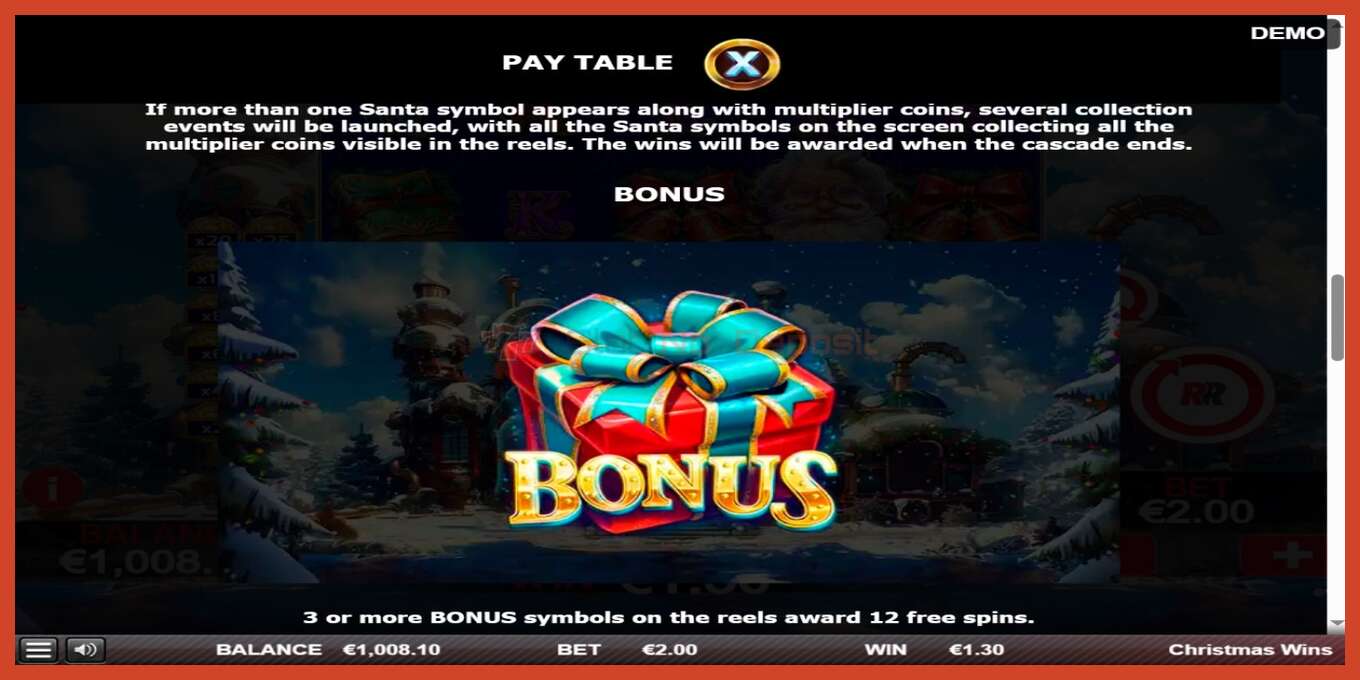 Slot screenshot: Christmas Wins no deposit, number - 6