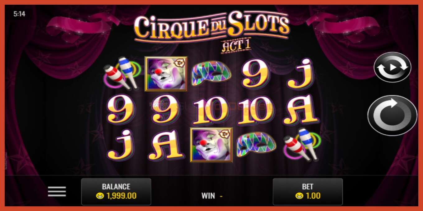 Slot screenshot: Cirque du Slots no deposit, number - 1