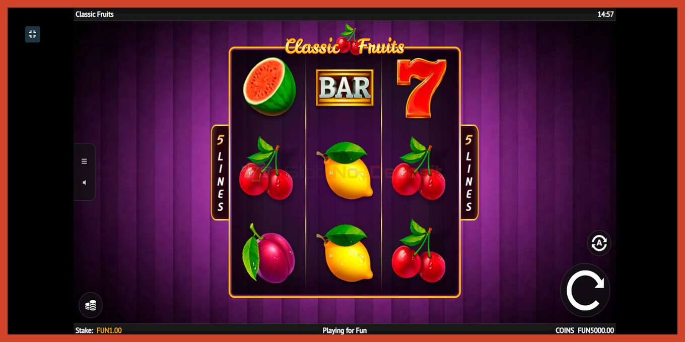 Slot screenshot: Classic Fruit no deposit, number - 1