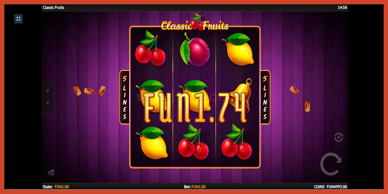 Slot screenshot: Classic Fruit no deposit, number - 2