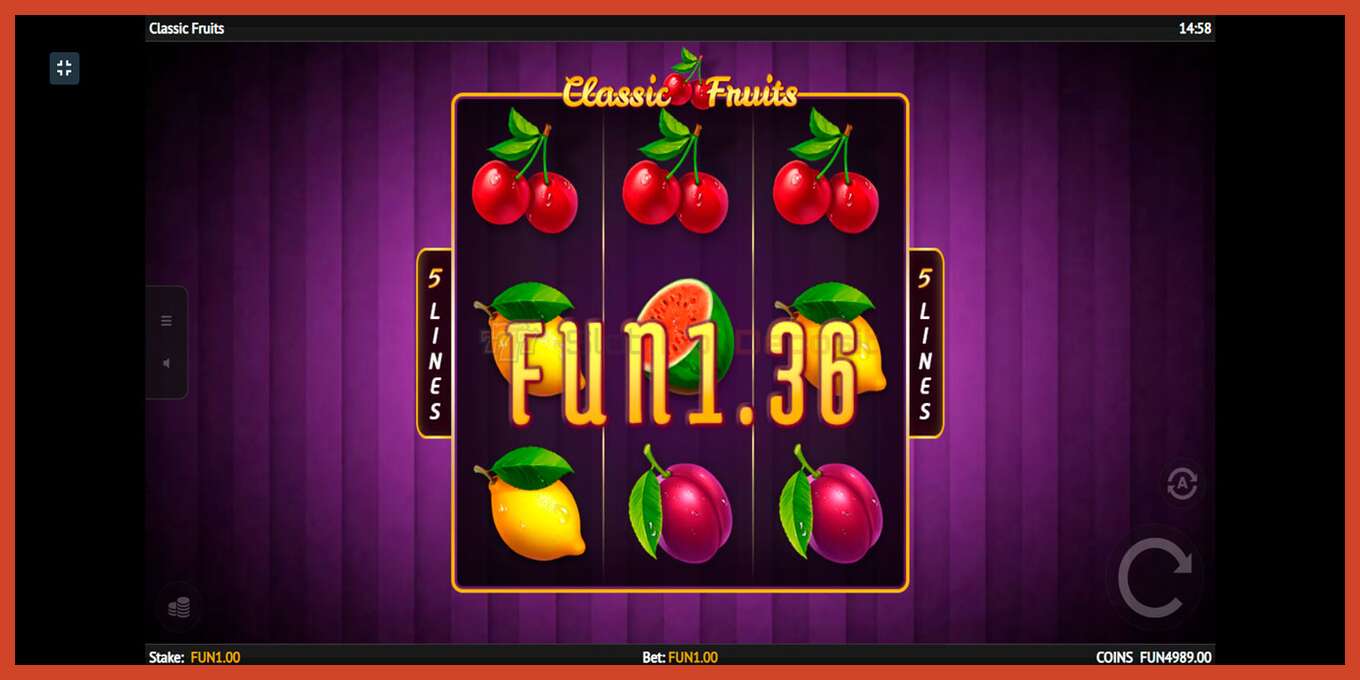 Slot screenshot: Classic Fruit no deposit, number - 3