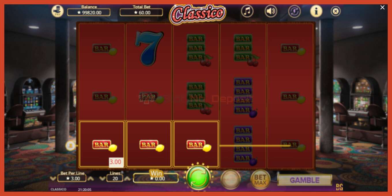 Slot screenshot: Classico no deposit, number - 2