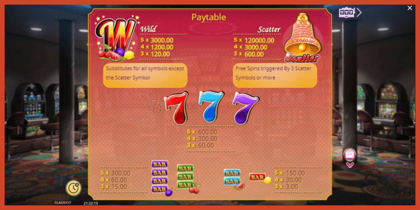 Slot screenshot: Classico no deposit, number - 4