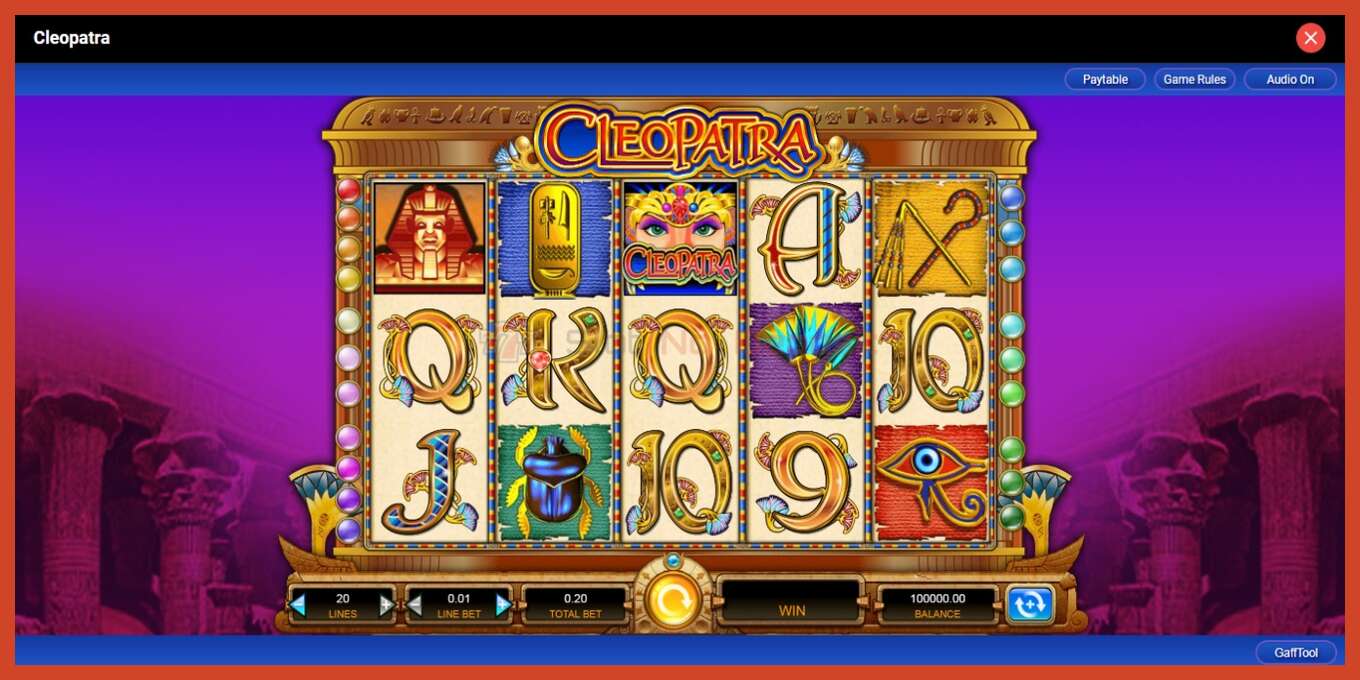 Slot screenshot: Cleopatra no deposit, number - 1