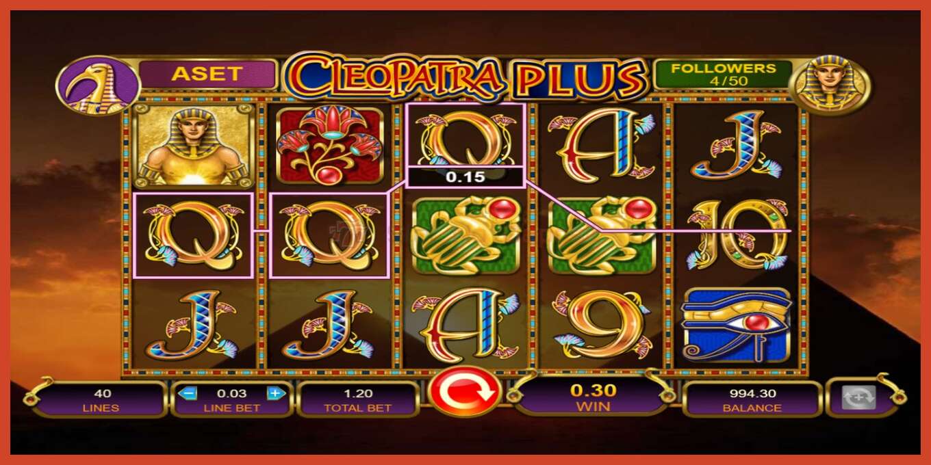 Slot screenshot: Cleopatra Plus no deposit, number - 3