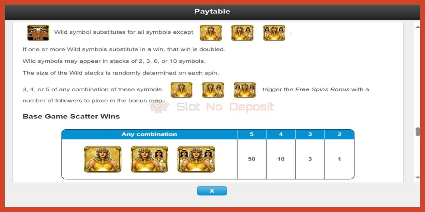 Slot screenshot: Cleopatra Plus no deposit, number - 4