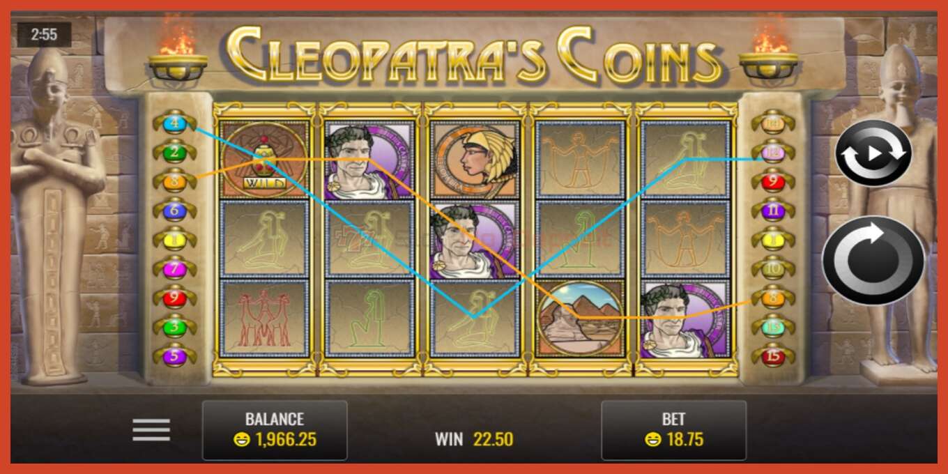 Slot screenshot: Cleopatra’s Coins no deposit, number - 2