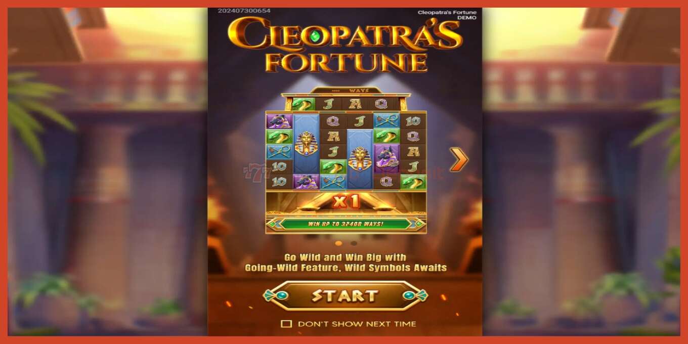 Slot screenshot: Cleopatras Fortune no deposit, number - 1