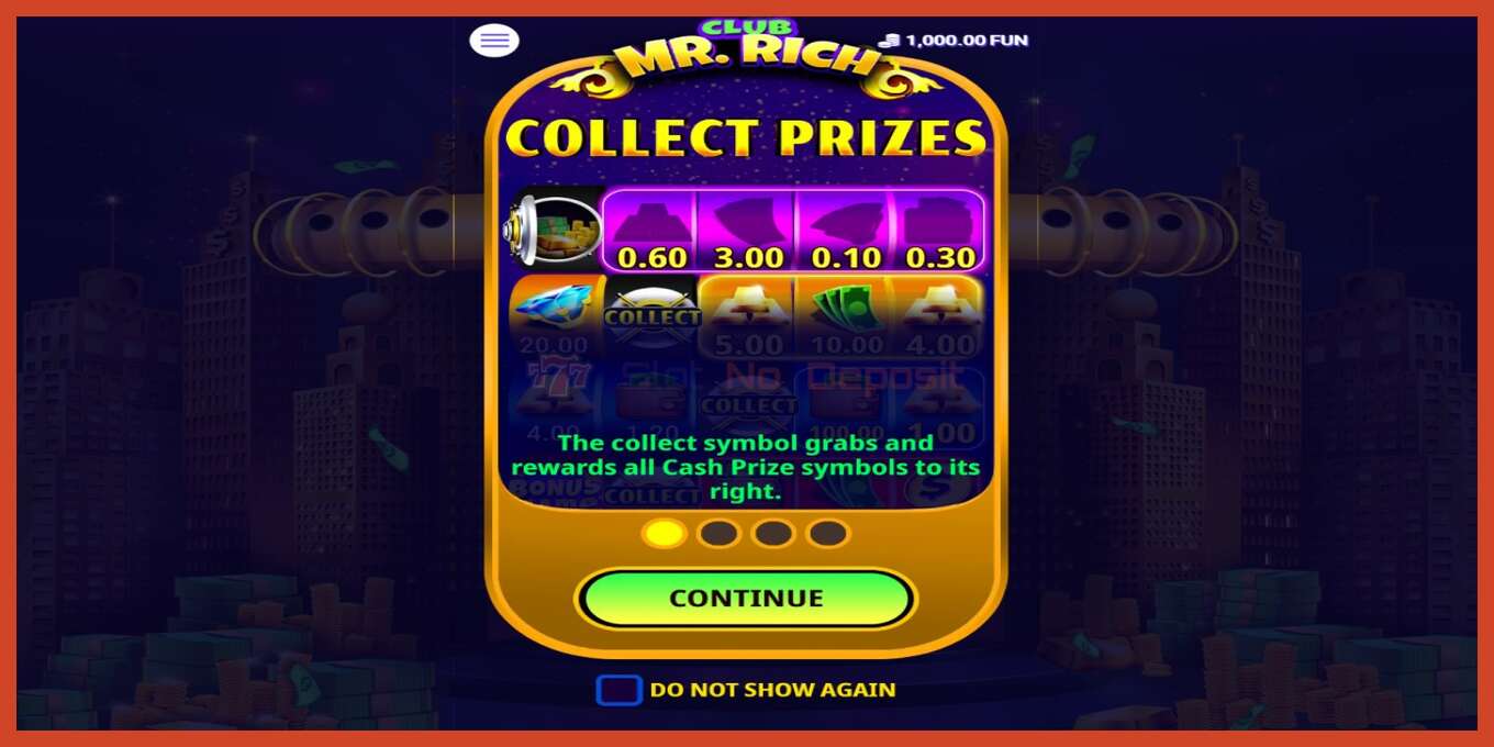 Tangkapan skrin slot: Club Mr. Rich tiada deposit, nombor - 1