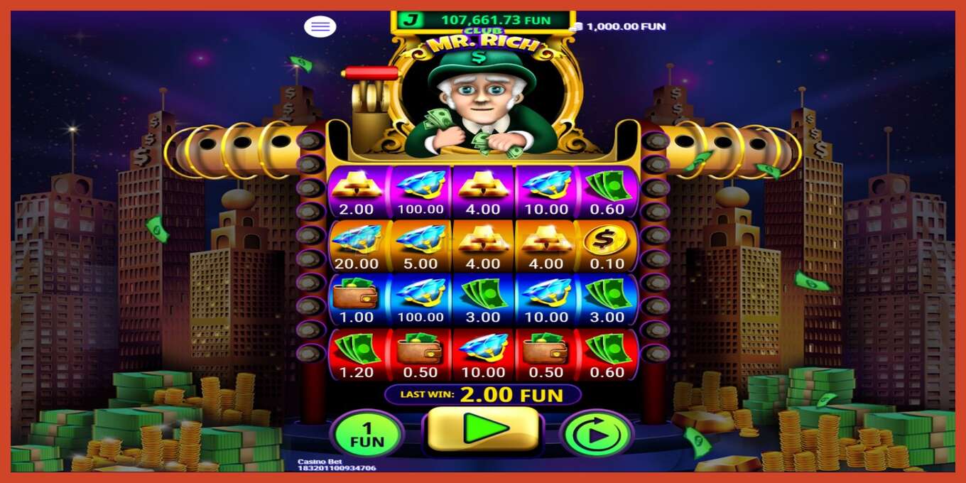 Tangkapan skrin slot: Club Mr. Rich tiada deposit, nombor - 2