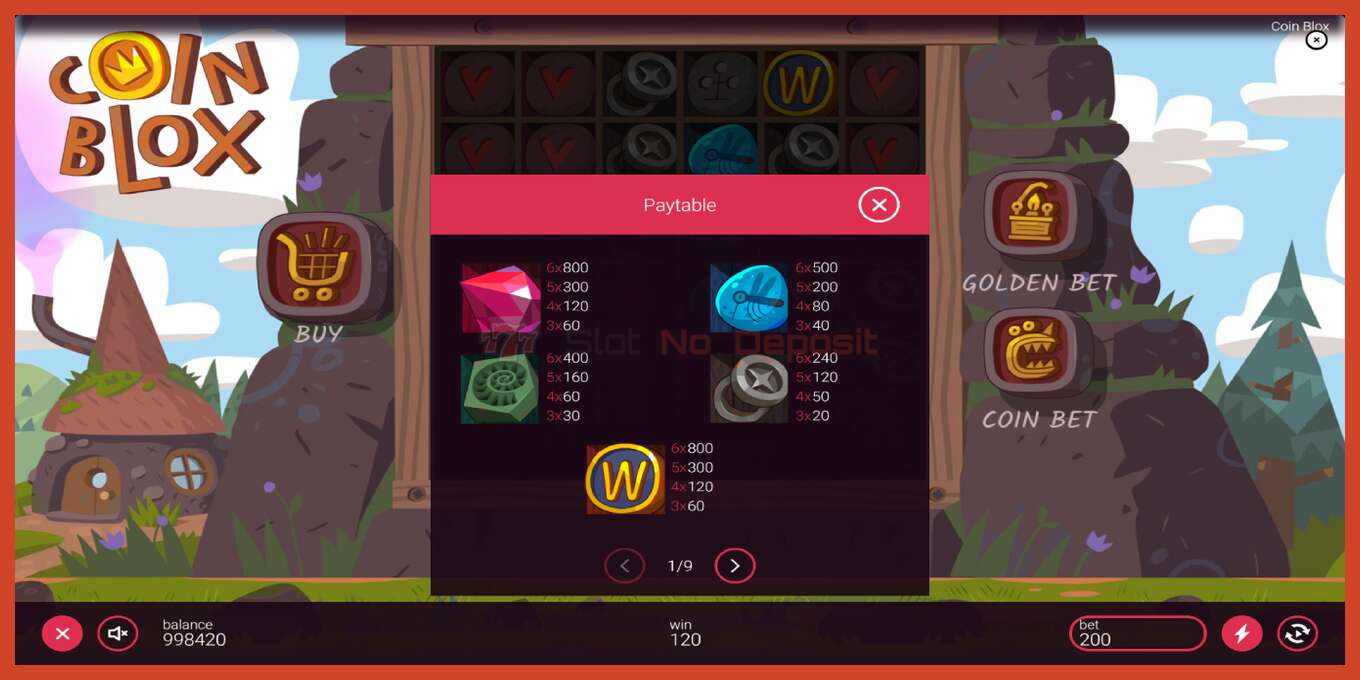 Tangkapan skrin slot: Coin Blox tiada deposit, nombor - 5