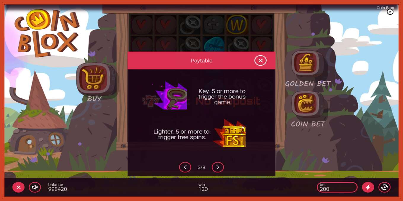 Tangkapan skrin slot: Coin Blox tiada deposit, nombor - 6