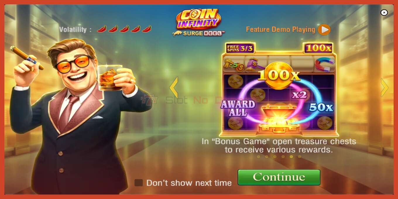 Slot screenshot: Coin Infinity Surge Reel no deposit, number - 1