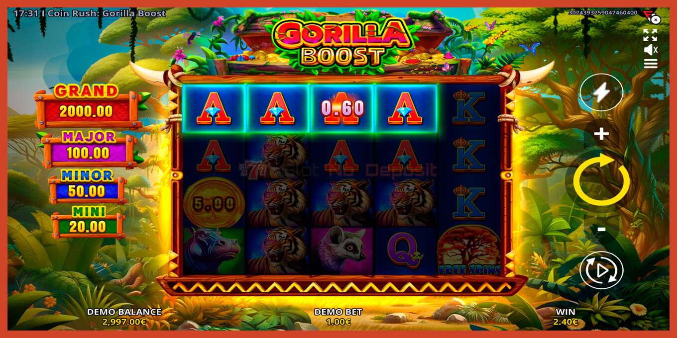 Екранна снимка на слота: Coin Rush: Gorilla Boost без депозит, номер - 4