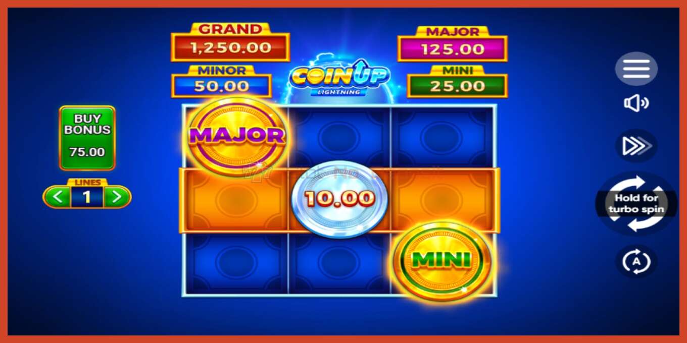 Slot screenshot: Coin UP Lightning no deposit, number - 1