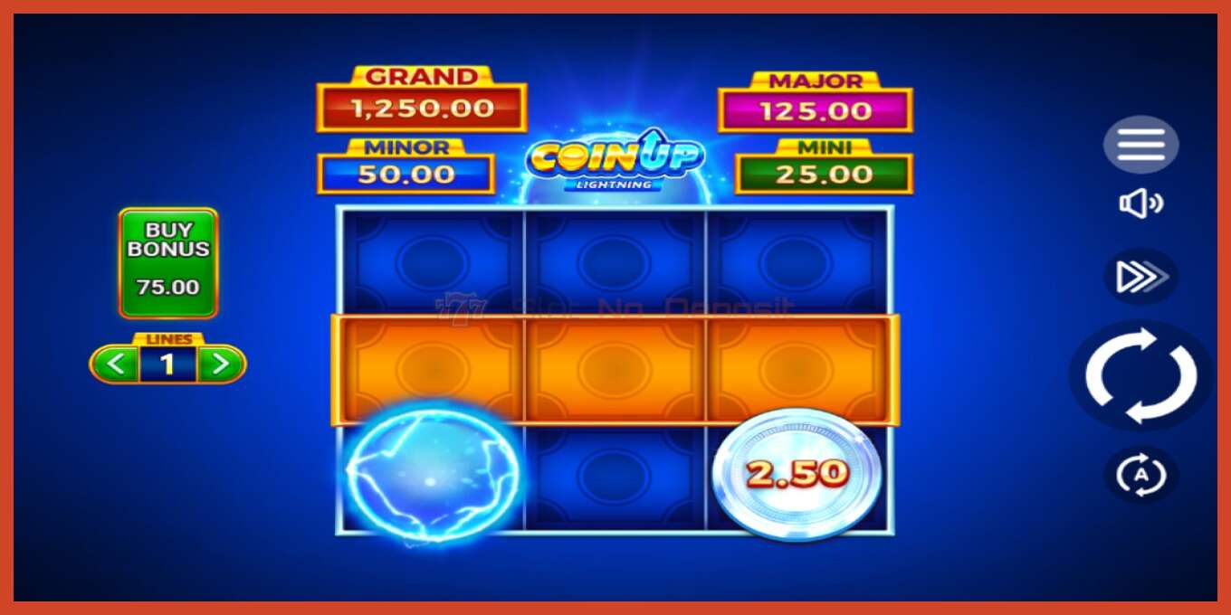 Slot screenshot: Coin UP Lightning no deposit, number - 2