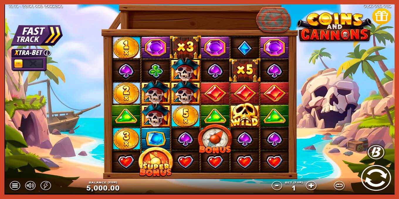 Slot screenshot: Coins and Cannons no deposit, number - 1