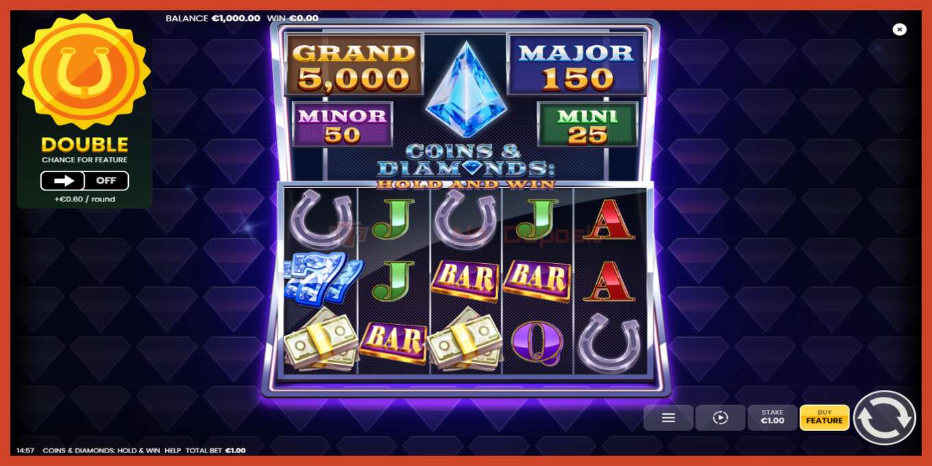 Slot screenshot: Coins & Diamonds: Hold and Win no deposit, number - 2