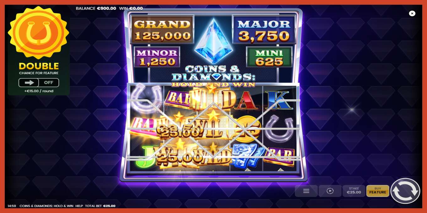 Slot screenshot: Coins & Diamonds: Hold and Win no deposit, number - 3