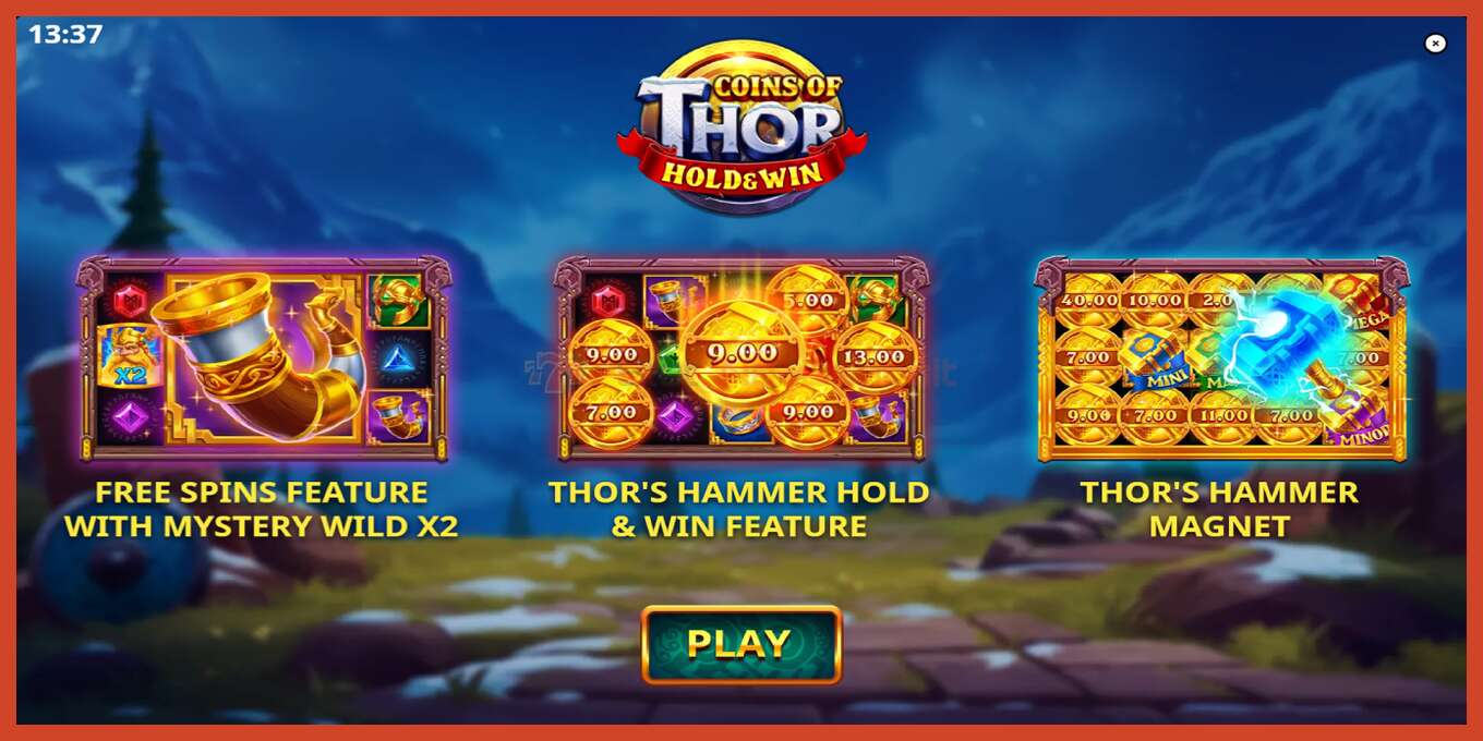 Slot screenshot: Coins of Thor no deposit, number - 1