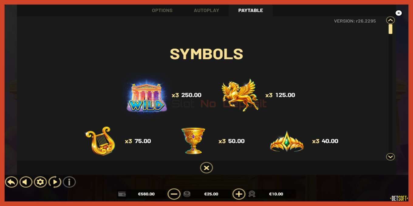 Slot screenshot: Coins of Zeus no deposit, number - 5