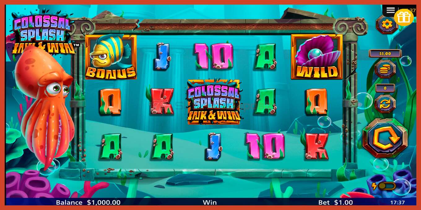 צילום מסך של חריץ: Colossal Splash Ink & Win ללא פיקדון, מִספָּר - 1