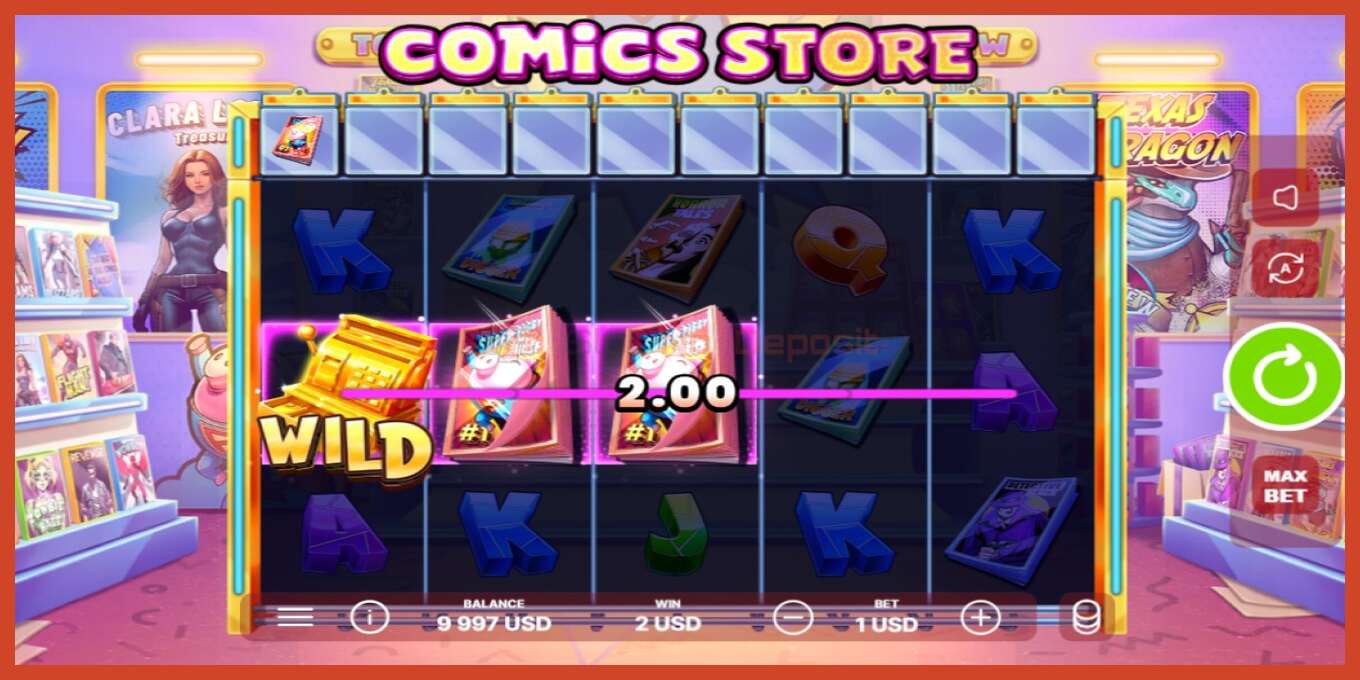 Slot screenshot: Comics Store no deposit, number - 2