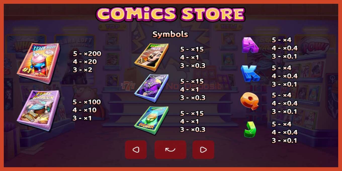 Slot screenshot: Comics Store no deposit, number - 3