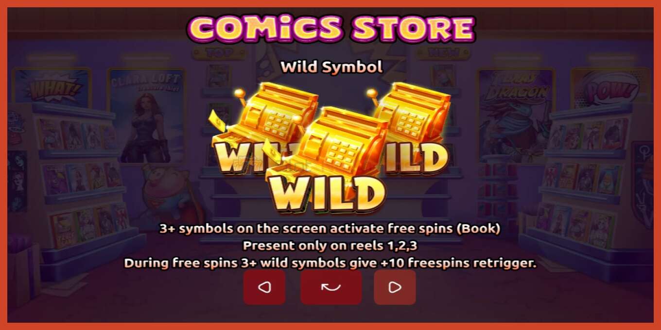 Slot screenshot: Comics Store no deposit, number - 5