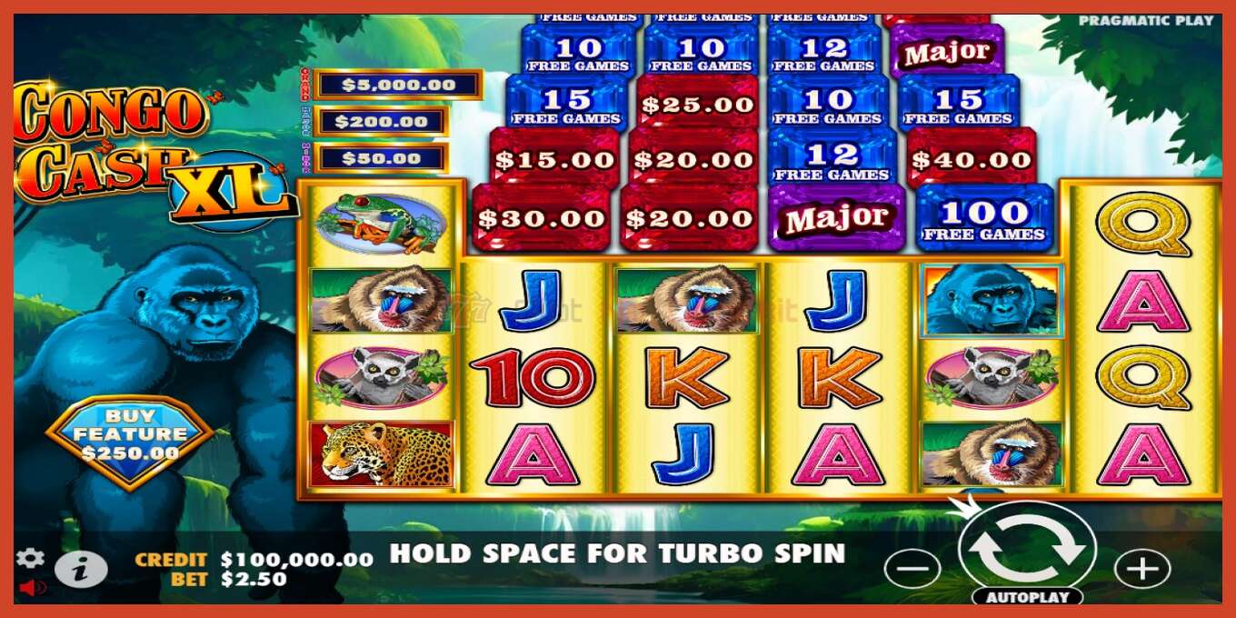 Slot screenshot: Congo Cash XL no deposit, number - 1