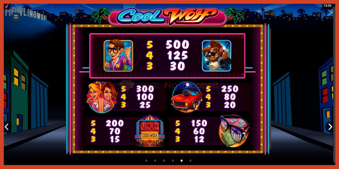 Slot screenshot: Cool Wolf no deposit, number - 5