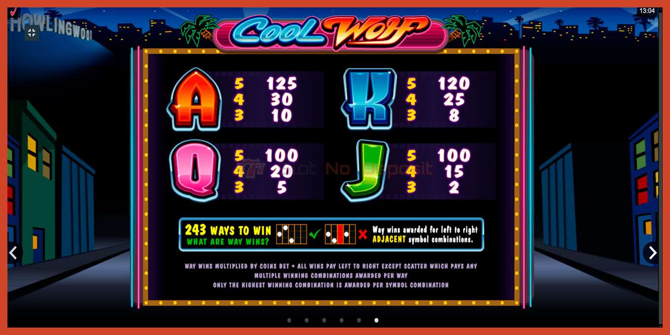 Slot screenshot: Cool Wolf no deposit, number - 6