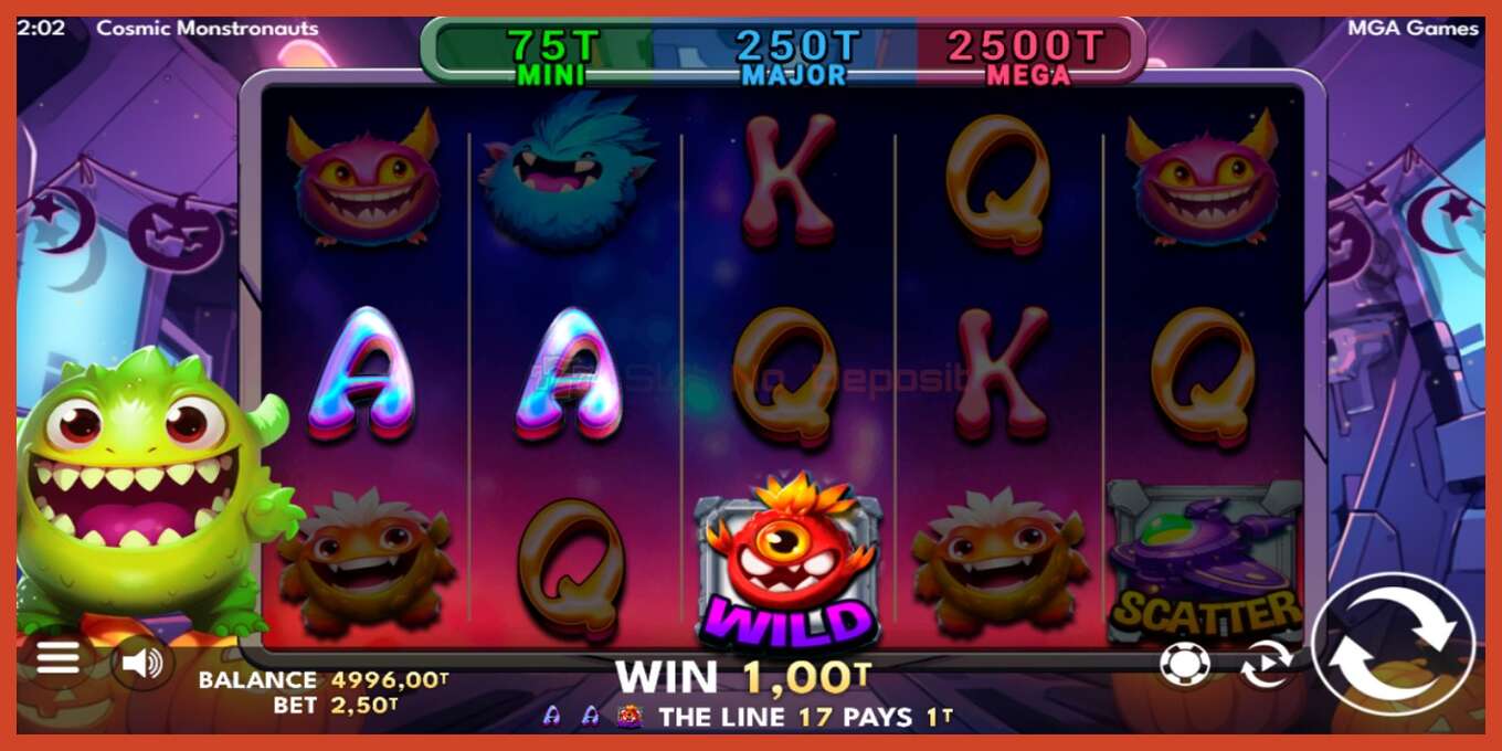 Slot screenshot: Cosmic Monstronauts no deposit, number - 3