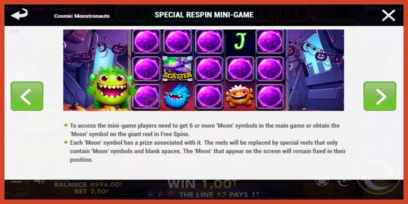 Slot screenshot: Cosmic Monstronauts no deposit, number - 4