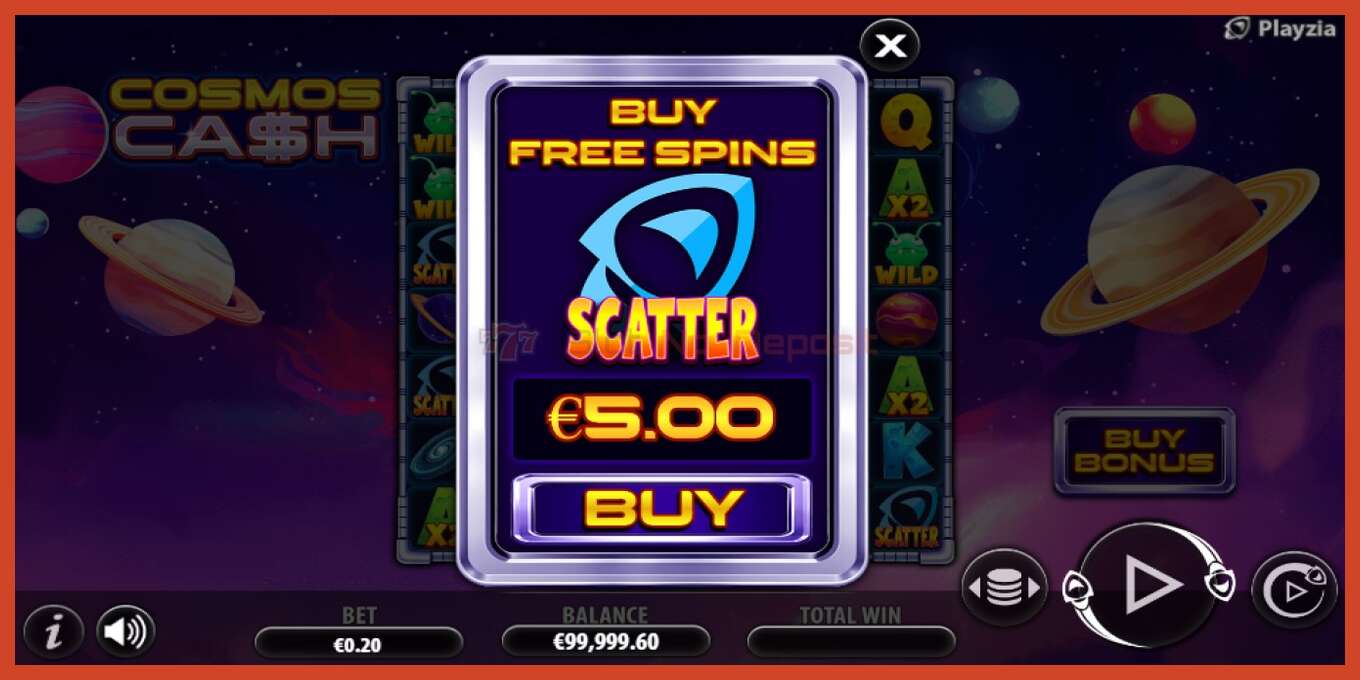 Slot screenshot: Cosmos Cash no deposit, number - 5