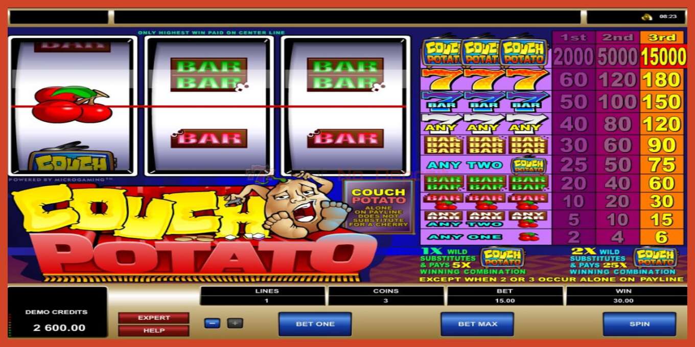 Slot screenshot: Couch Potato no deposit, number - 4