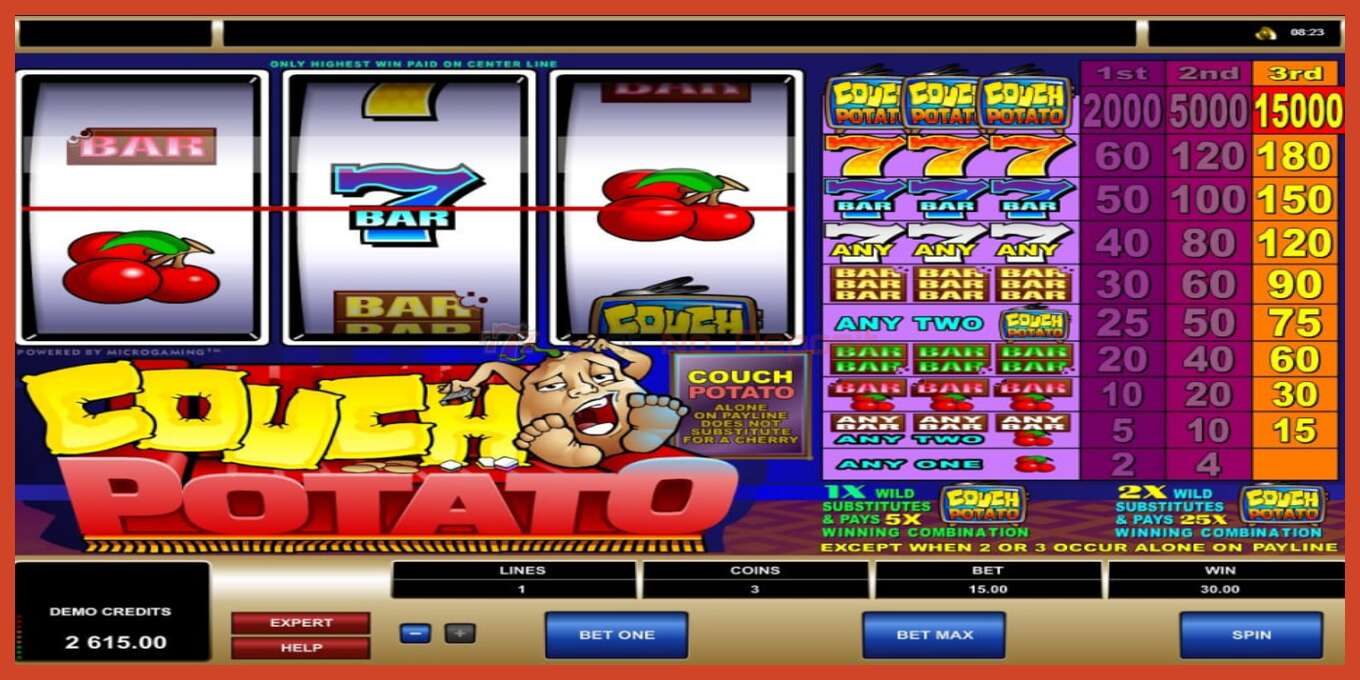 Slot screenshot: Couch Potato no deposit, number - 5