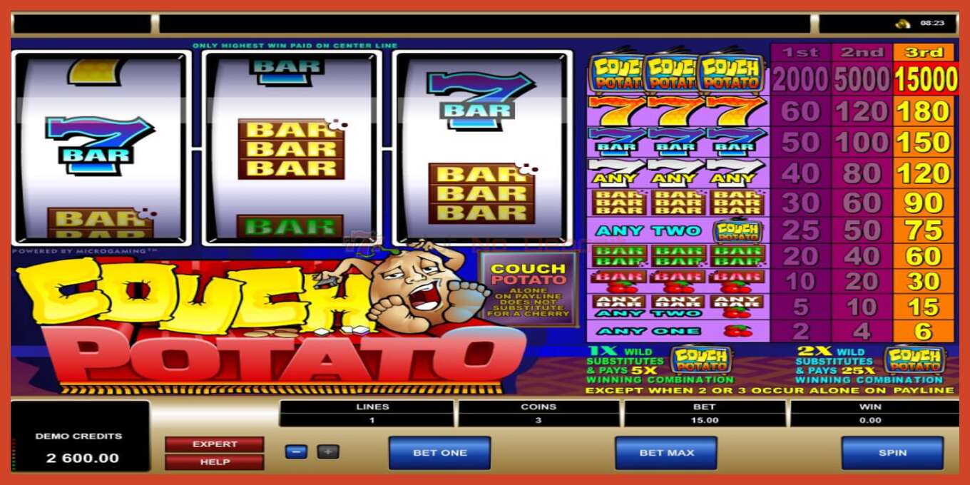 Slot screenshot: Couch Potato no deposit, number - 6