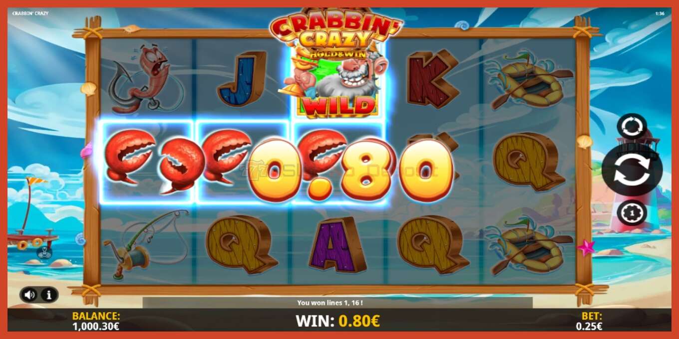 Slot screenshot: Crabbin Crazy no deposit, number - 3