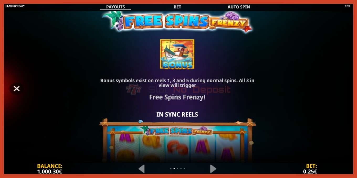 Slot screenshot: Crabbin Crazy no deposit, number - 5