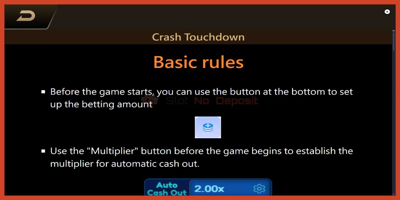 Slot screenshot: Crash Touchdown no deposit, number - 6