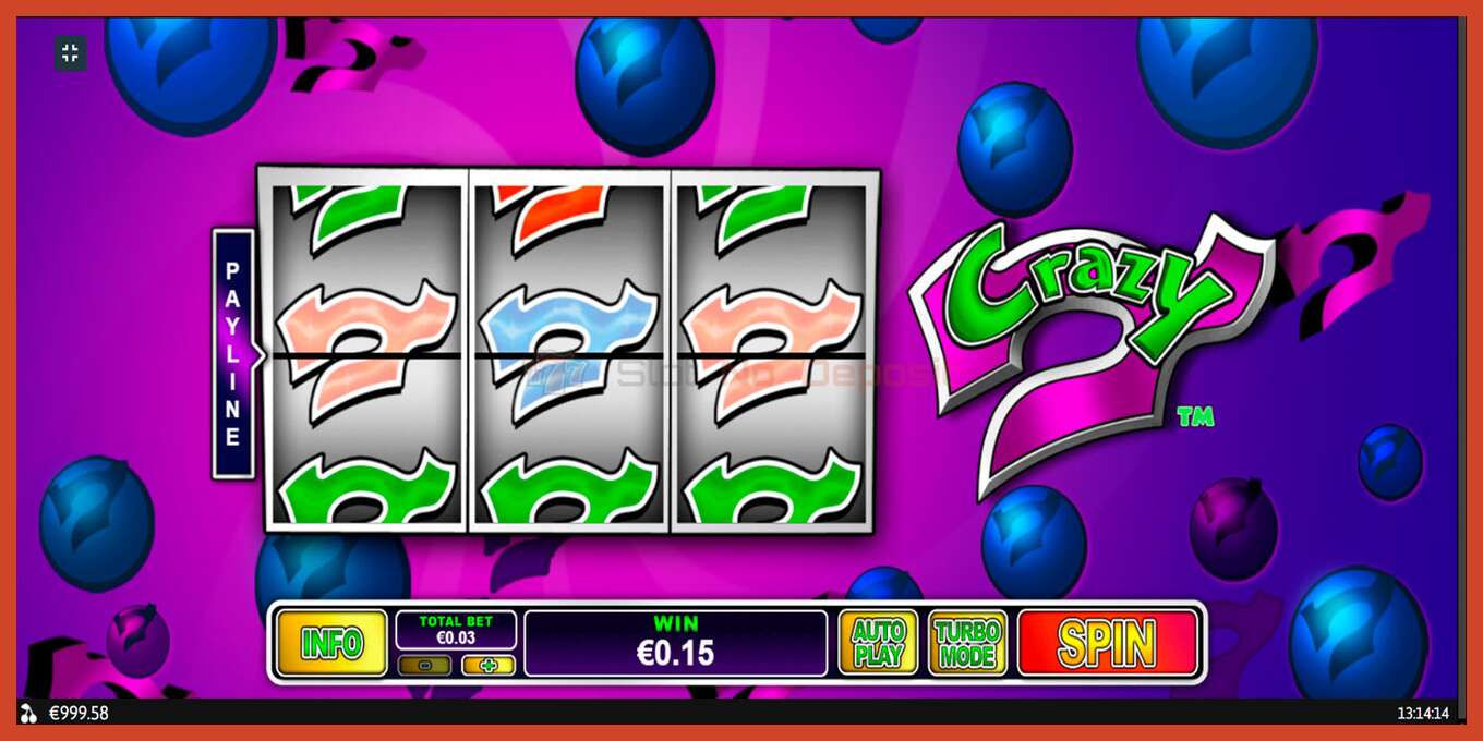 Slot screenshot: Crazy 7 no deposit, number - 2