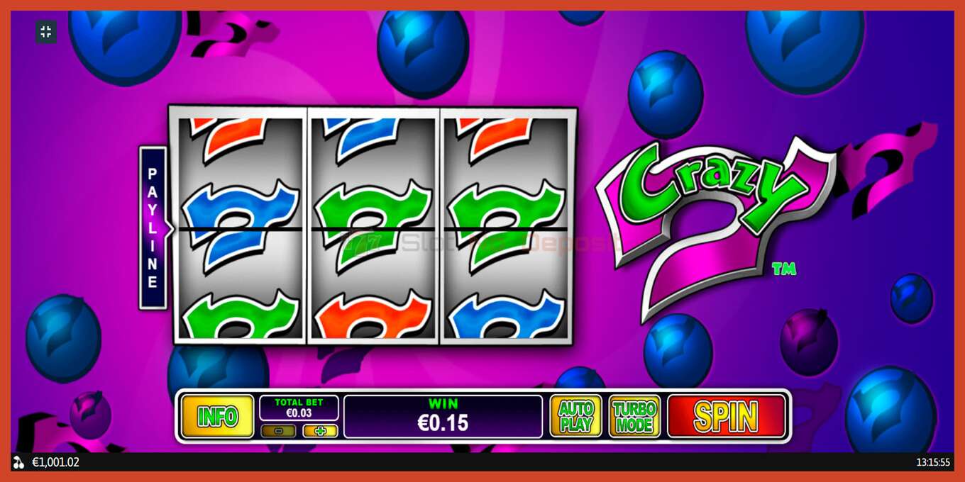 Slot screenshot: Crazy 7 no deposit, number - 8