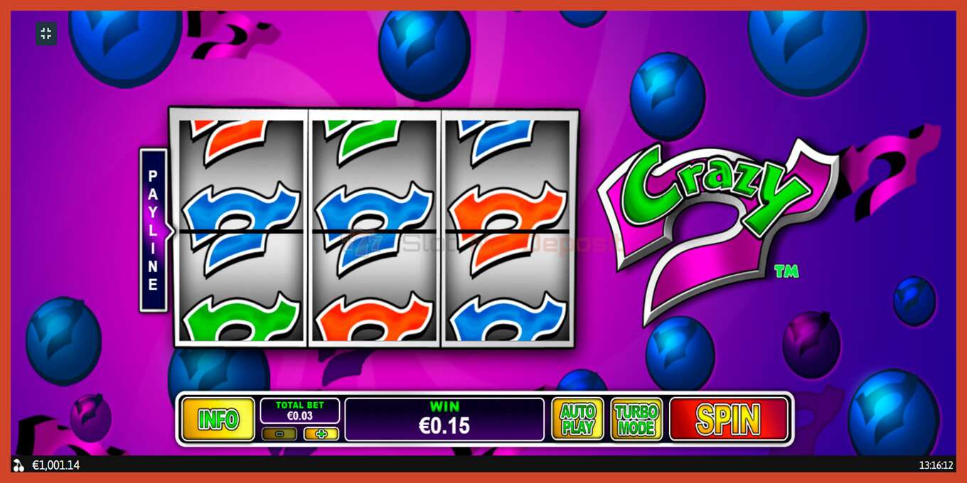 Slot screenshot: Crazy 7 no deposit, number - 9