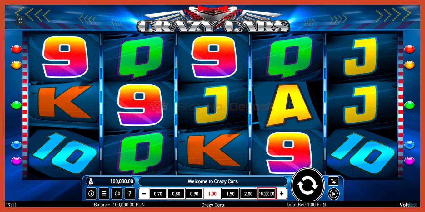 Slot screenshot: Crazy Cars no deposit, number - 1