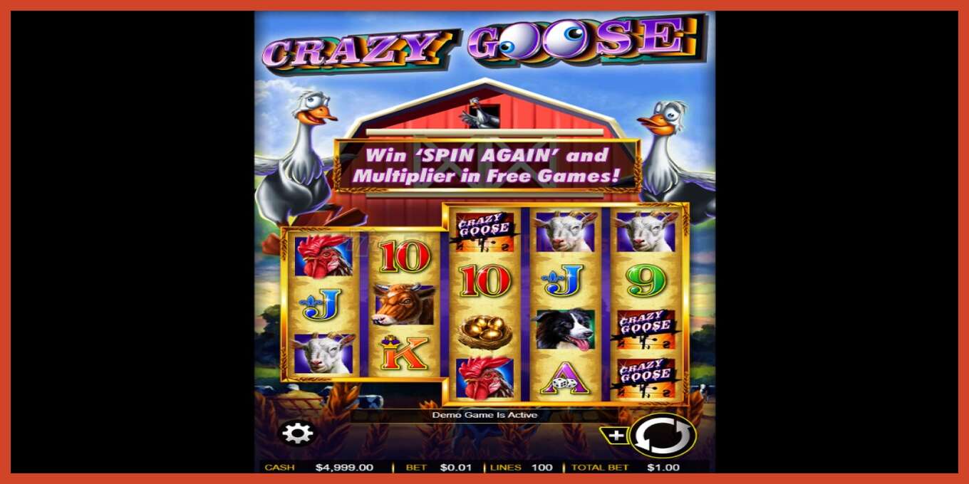 Slot screenshot: Crazy Goose no deposit, number - 1