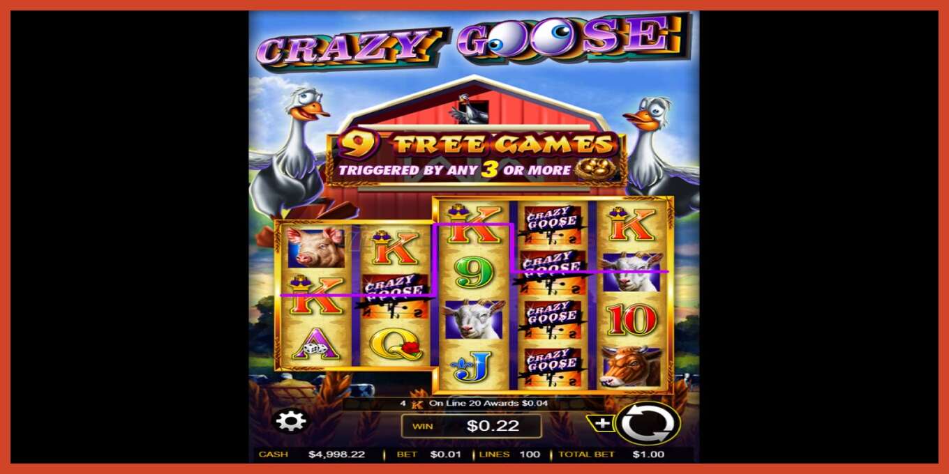 Slot screenshot: Crazy Goose no deposit, number - 2