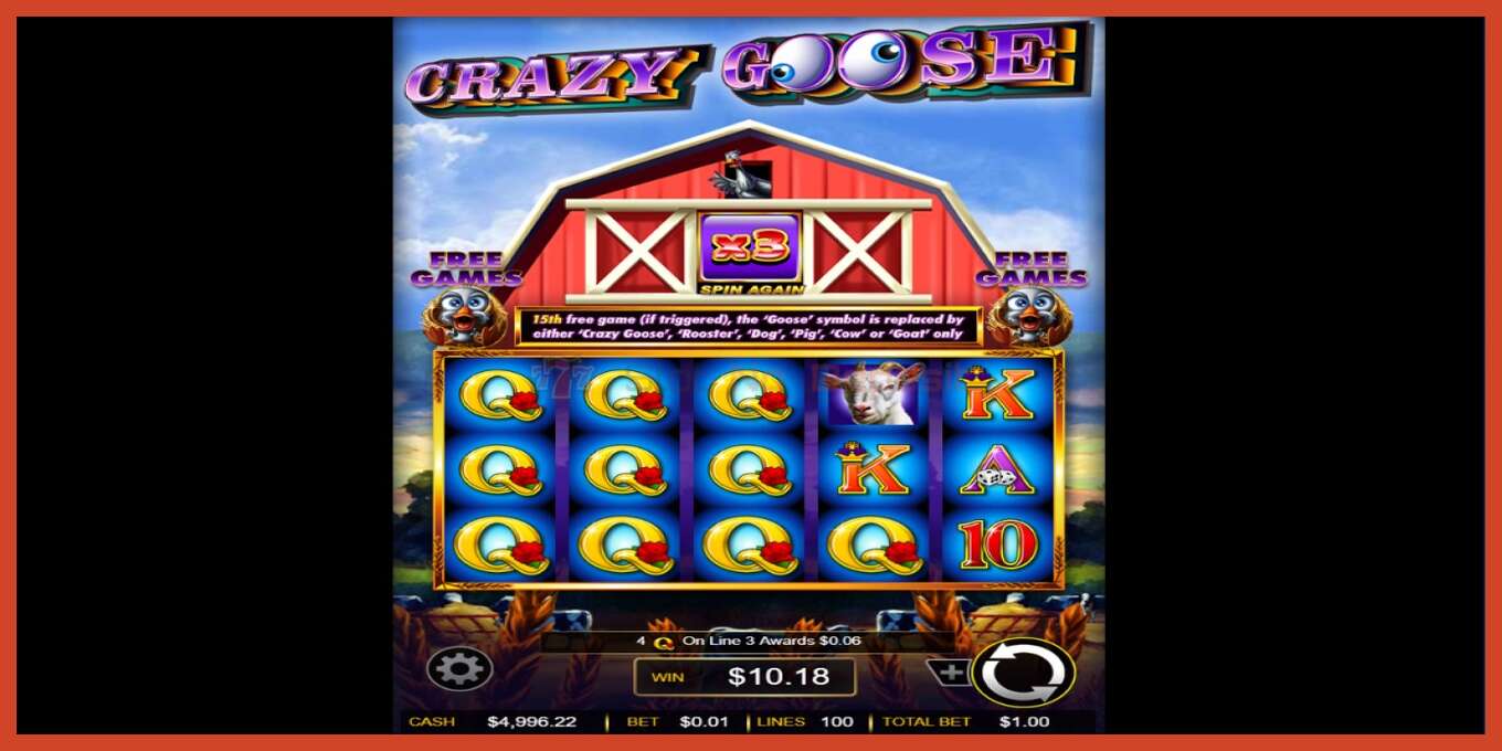 Slot screenshot: Crazy Goose no deposit, number - 4