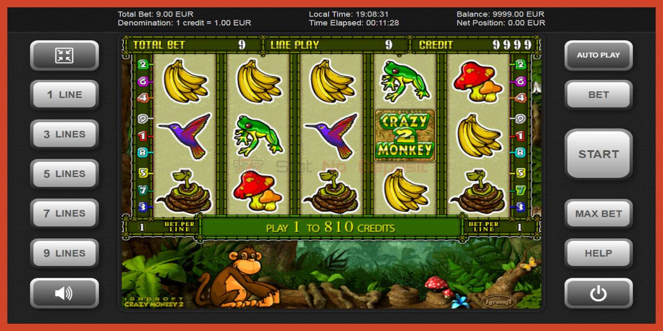 Slot screenshot: Crazy Monkey 2 no deposit, number - 1